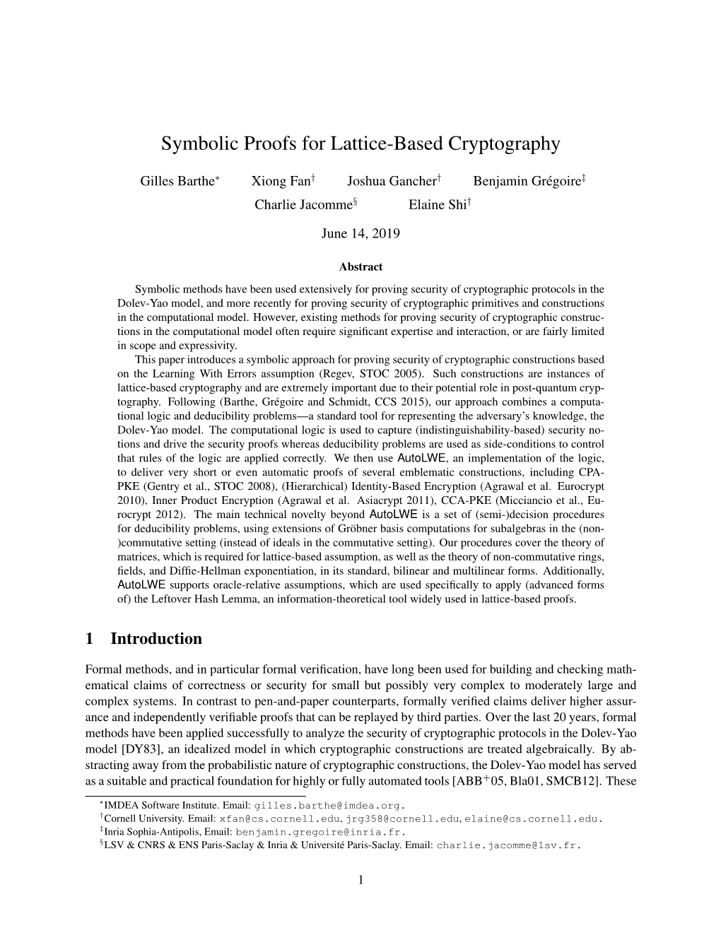 Symbolic Proofs for Lattice-Based Cryptography