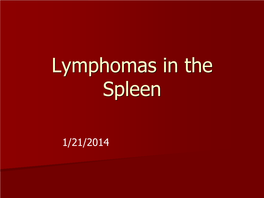 Lymphomas in the Spleen