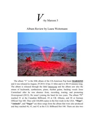 V-By Maroon 5 Album Review by Laura Weitzmann