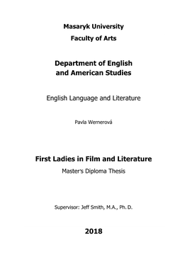 Department of English and American Studies First Ladies