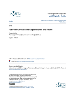 Patrimoine/Cultural Heritage in France and Ireland