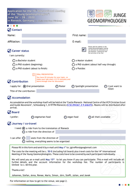 Contact Career Status Contribution