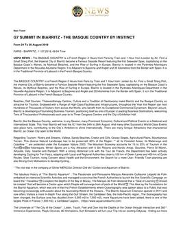 G7 Summit in Biarritz - the Basque Country by Instinct