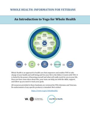 An Introduction to Yoga for Whole Health