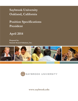 Saybrook University Oakland, California Position Specifications