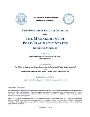The Management of Post-Traumatic Stress Guideline Summary
