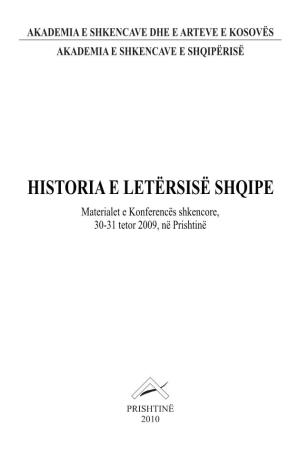Historia E Letërsisë Shqipe