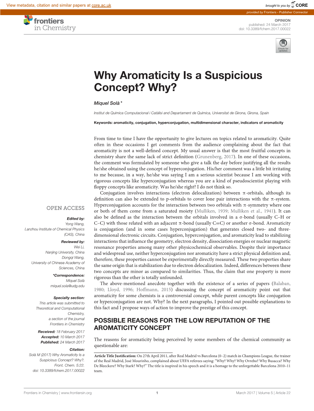 Why Aromaticity Is a Suspicious Concept? Why?