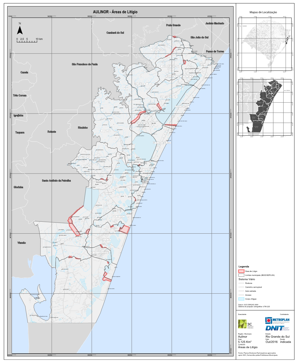 Mapa Das Áreas De Litígio Identificadas