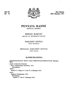 Penyata Rasmi Official Report