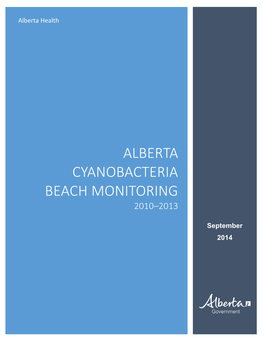 Alberta Cyanobacteria Beach Monitoring 2010-2013