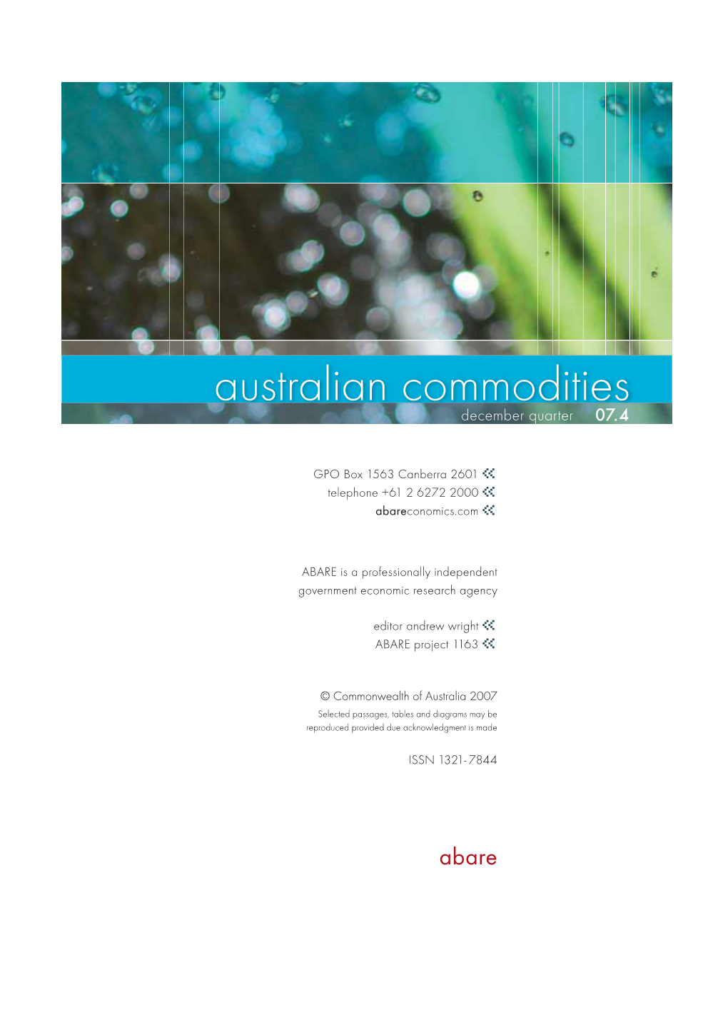 Australian Commodities December Quarter 07.4
