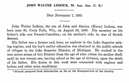 On March 4, 1908. 7, 1932 John Walter Ledoux, The' Son of John And
