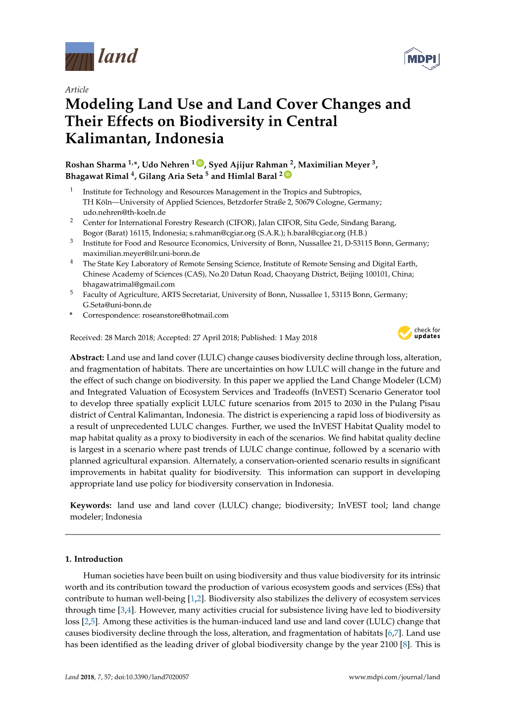 Modeling Land Use And Land Cover Changes And Their Effects On ...