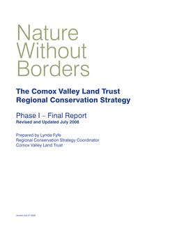 The Comox Valley Land Trust Regional Conservation Strategy