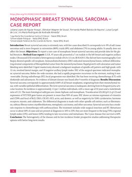 Monophasic Breast Synovial Sarcoma