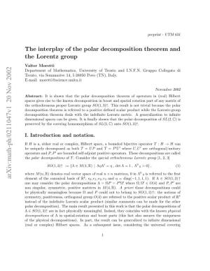 The Interplay of the Polar Decomposition Theorem And