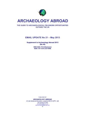 Archaeology Abroad Update No. 21