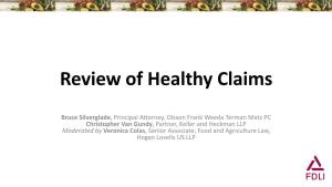 Review of Healthy Claims