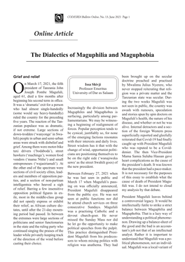 The Dialectics of Maguphilia and Maguphobia Online Article