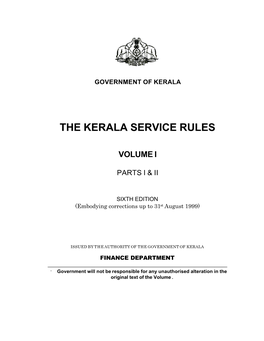 The Kerala Service Rules