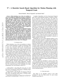 A Heuristic Search Based Algorithm for Motion Planning with Temporal Goals