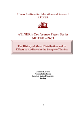 ATINER's Conference Paper Series MDT2019-2633