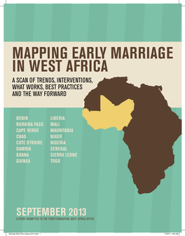 Mapping Early Marriage in West Africa a Scan of Trends, Interventions, What Works, Best Practices and the Way Forward