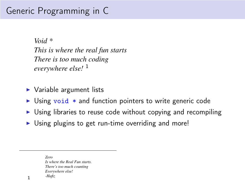 Generic Programming in C