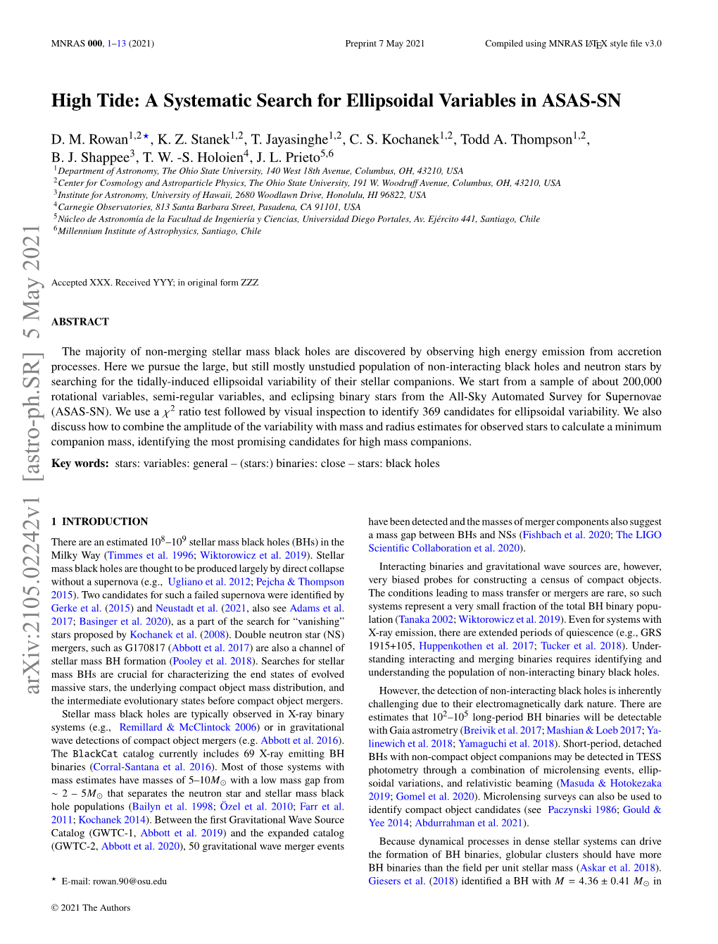 High Tide: a Systematic Search for Ellipsoidal Variables in ASAS-SN