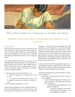 Why Did Nephi Use Chiasmus to Testify of Christ?
