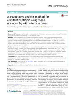 A Quantitative Analysis Method for Comitant Exotropia Using Video