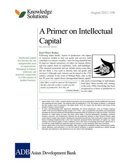 A Primer on Intellectual Capital