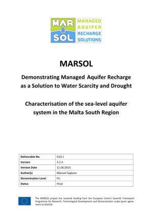 MARSOL Demonstrating Managed Aquifer Recharge As a Solution to Water Scarcity and Drought