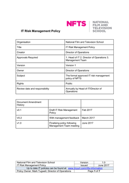 IT Risk Management Policy