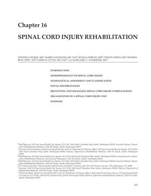 Chapter 16 SPINAL CORD INJURY REHABILITATION