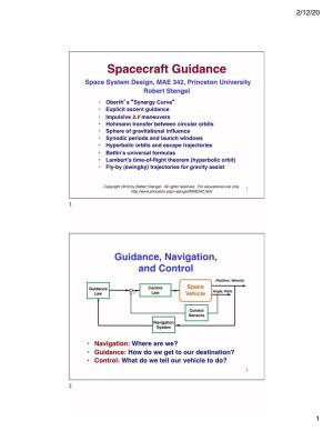 4. Spacecraft Guidance MAE 342 2016