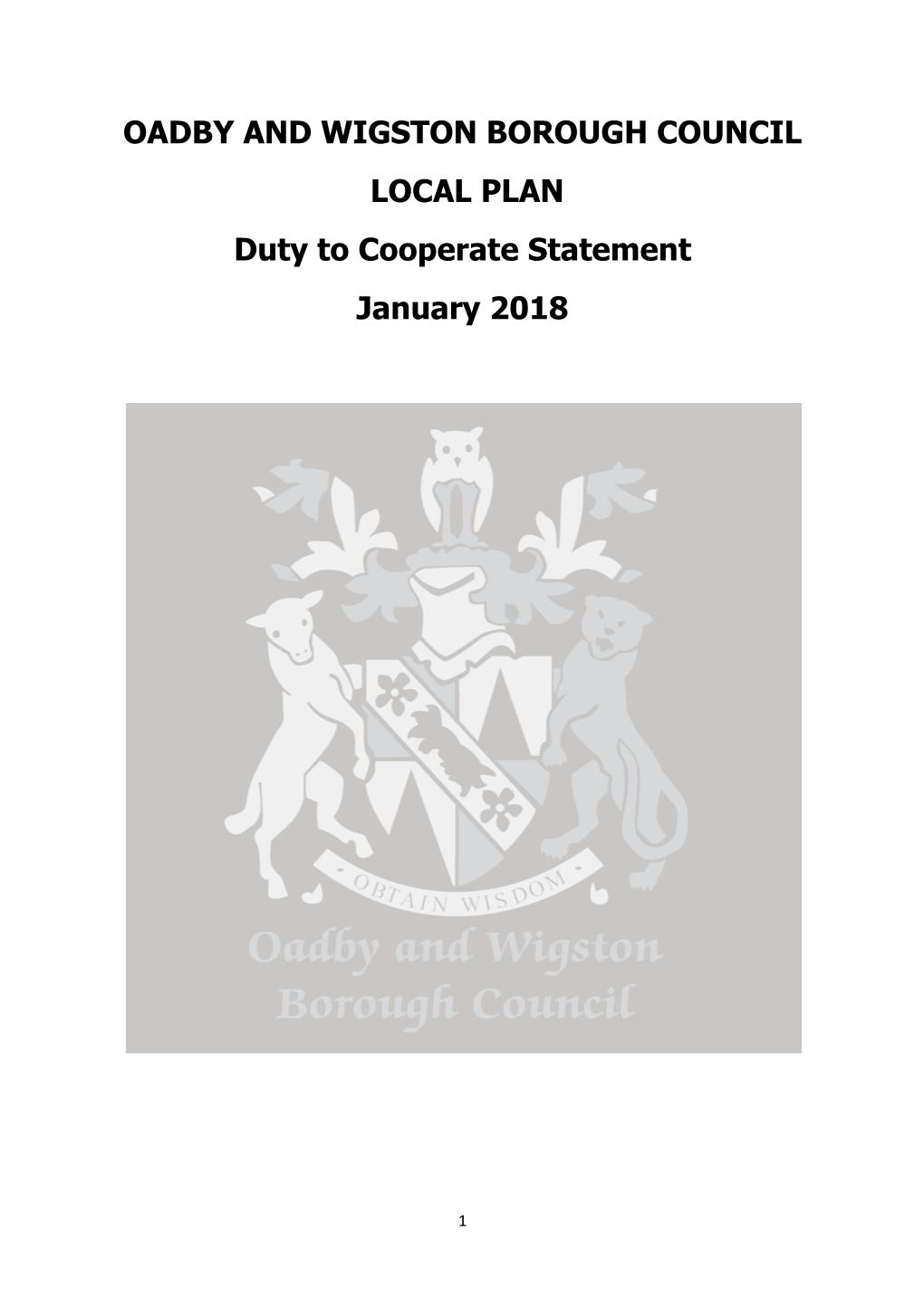 Duty to Cooperate Statement January 2018