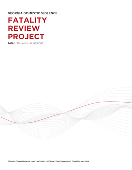 Fatality Review Project 2016 | 13Th Annual Report