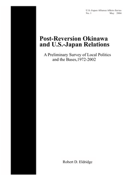 Post-Reversion Okinawa and U.S.-Japan Relations