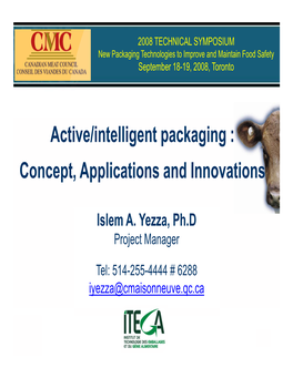 Active/Intelligent Packaging : C T a Li Ti D I Ti Concept, Applications And