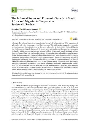 The Informal Sector and Economic Growth of South Africa and Nigeria: a Comparative Systematic Review