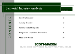 Janitorial Industry Analysis February 2015