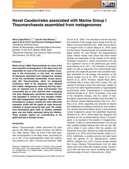 Novel Caudovirales Associated to Marine Group I Thaumarchaeota