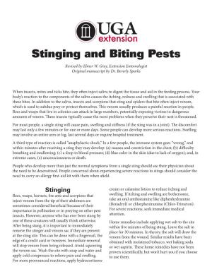 Stinging and Biting Pests