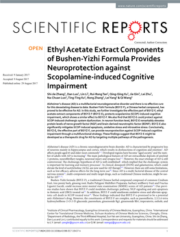 Ethyl Acetate Extract Components of Bushen-Yizhi Formula Provides