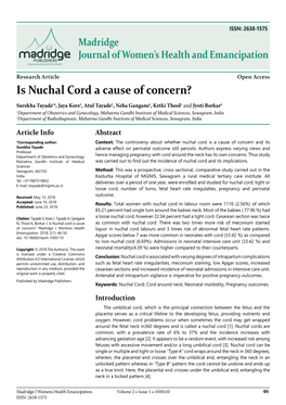 Is Nuchal Cord a Cause of Concern?