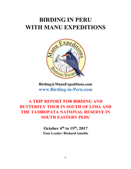 Birding in Peru with Manu Expeditions