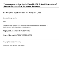 Radio Over Fiber System for Wireless LAN