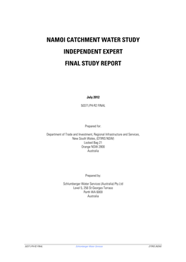 Namoi Catchment Water Study Final Report